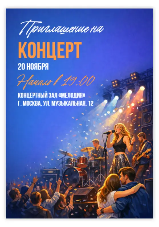 Билет-приглашение на концерт