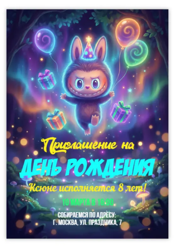 Яркое приглашение с Лабубу