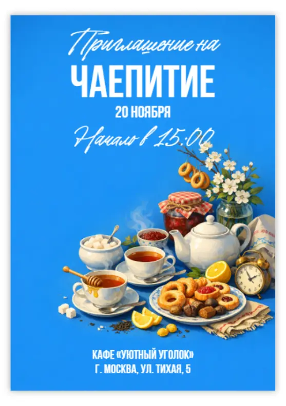 Красивое приглашение на чаепитие