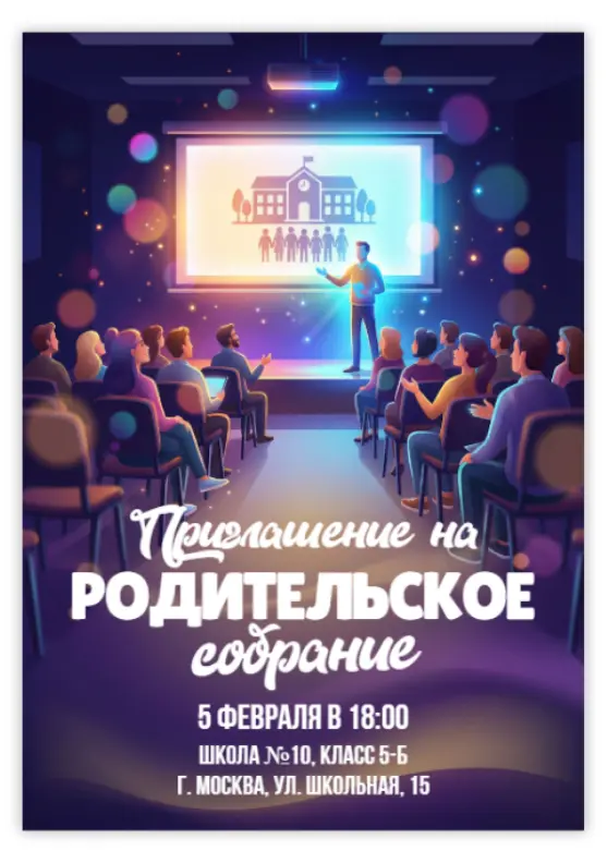 Официальное приглашение на родительское собрание