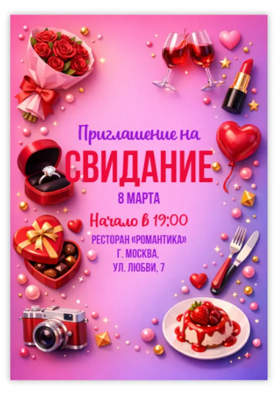 Оригинальное приглашение на свидание