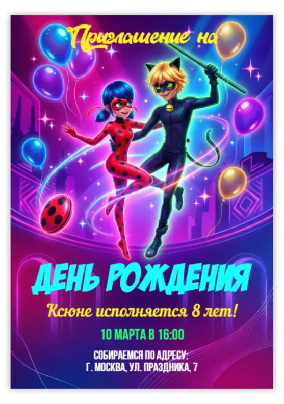 Парижское приглашение с Леди Баг и Супер-Котом