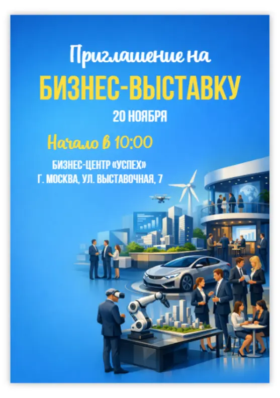 Приглашение для бизнес-выставки
