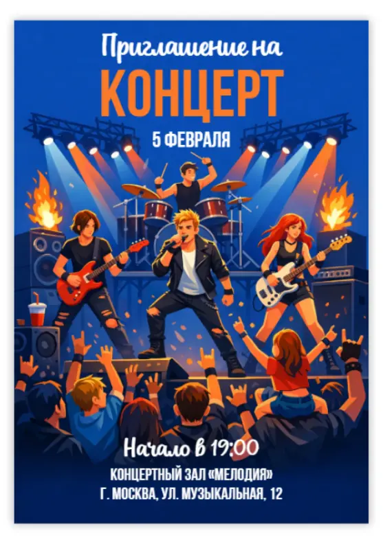 Приглашение для концерта