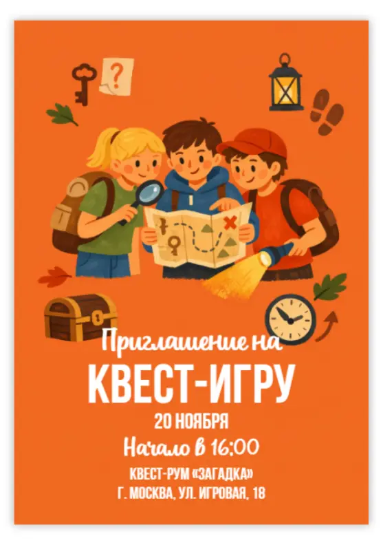 Приглашение для квеста