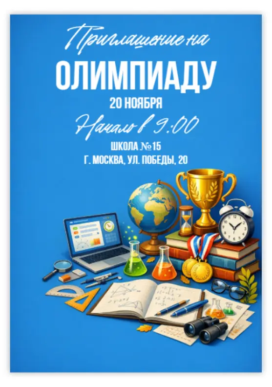 Приглашение для олимпиады