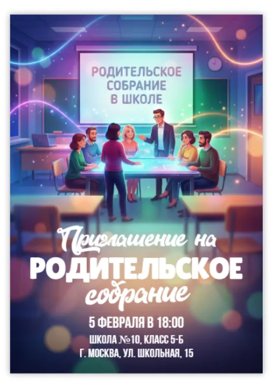Приглашение для родительского собрания