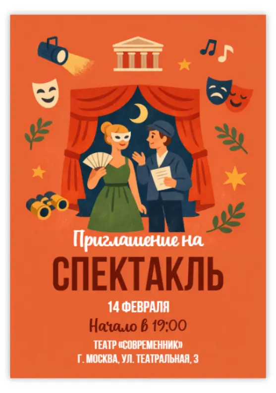 Приглашение для спектакля