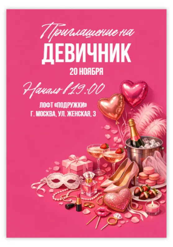 Приглашение на девичник