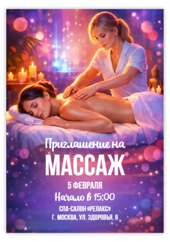 Приглашение на массаж
