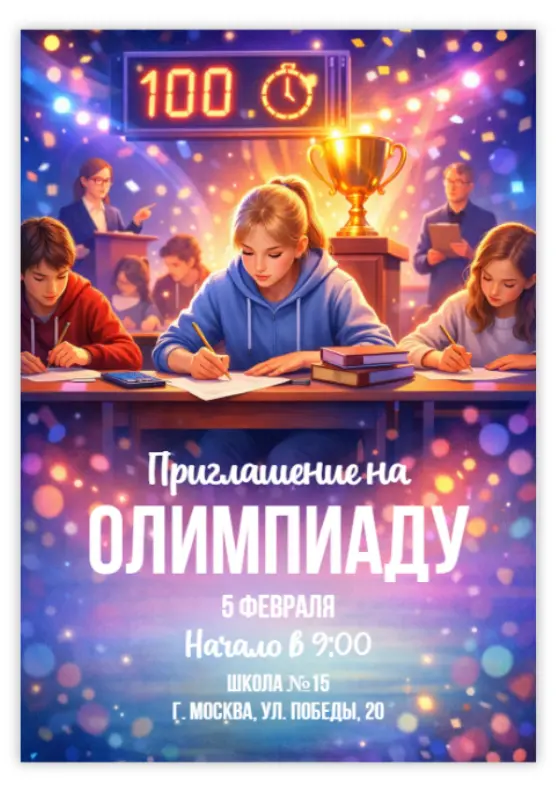 Приглашение на олимпиаду