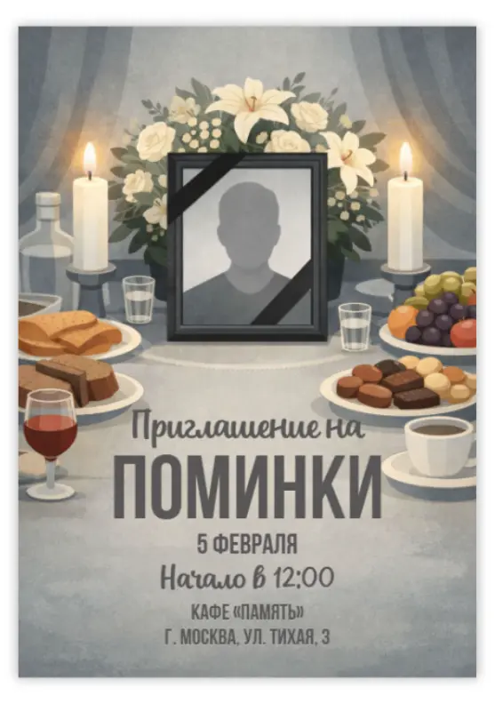 Приглашение на поминки