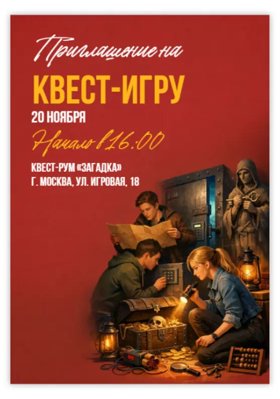 Приглашение на приключенческий квест