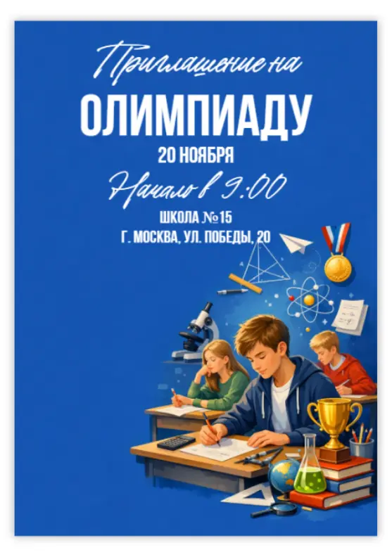 Приглашение на школьную олимпиаду