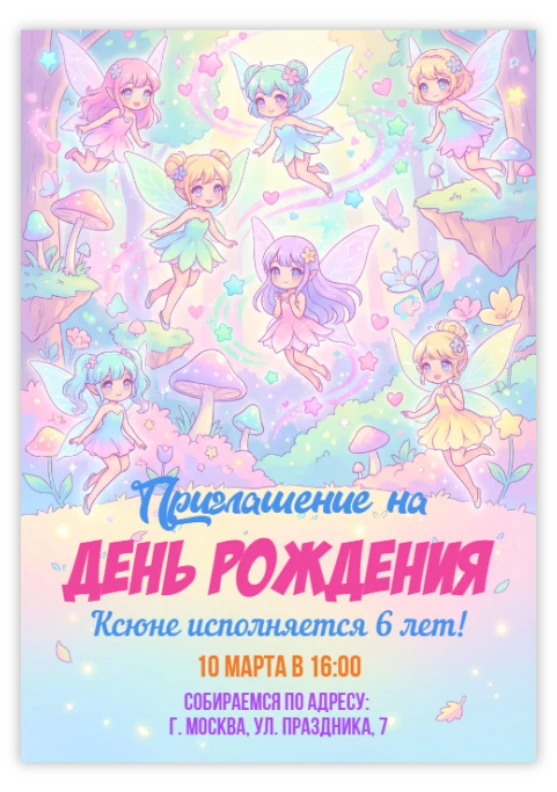 Пригласительное «Феи»
