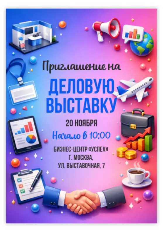 Пригласительное на бизнес-выставку