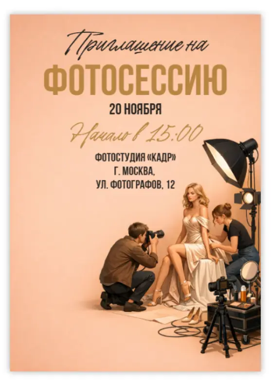 Пригласительное на фотосессию