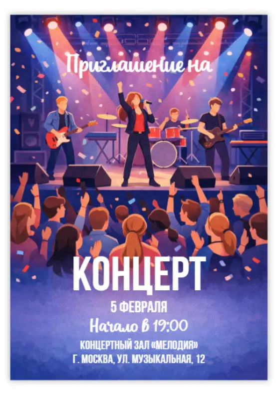 Пригласительное на концерт