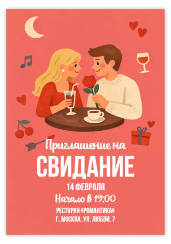 Романтическое приглашение на свидание