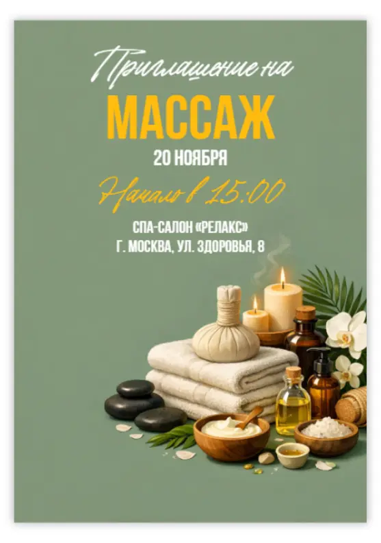 Сертификат-приглашение на массаж